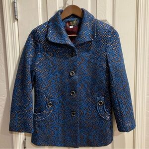 🩵 2/$15 Kangyan Women’s Blue/Black Knit Asian Style Jacket
